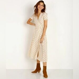 Faithfull The Brand Hana‎ Wrap Dress - Yellow Floral Small Excellent Condition